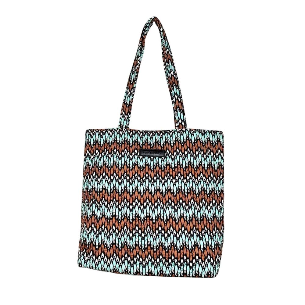 Vera Bradley Quilted "Sierra Stream" Medium Vera Tote Shoulder Handbag Blue‎